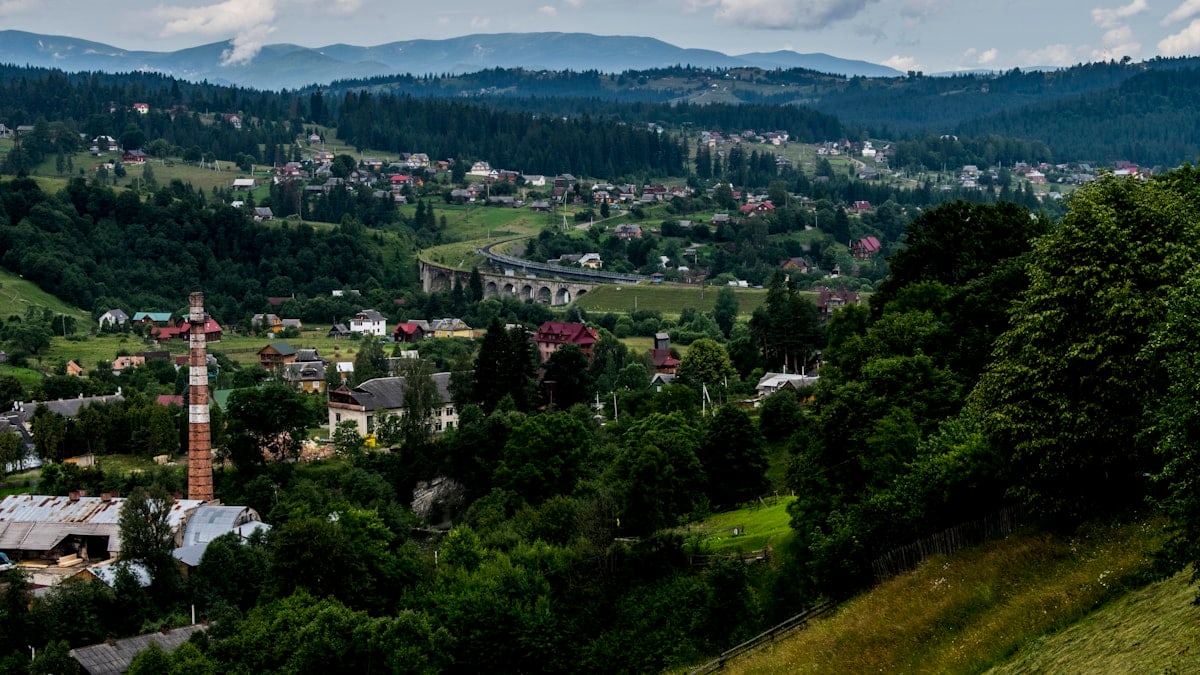 mountain near house
